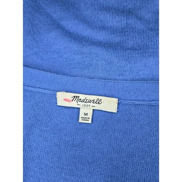 Madewell 1937 Long Blue Cardigan Women's Size Medium With Pockets - Picture 4 of 5
